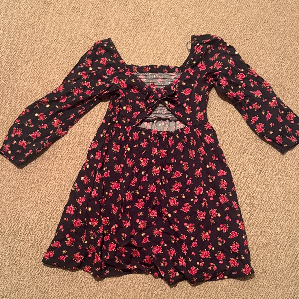 NWOT old navy girls xl floral red rose long sleeve dress